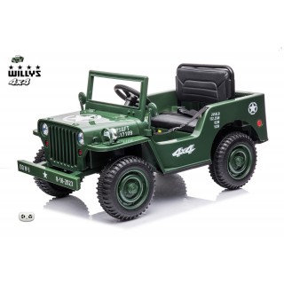 Jeep Willys s 2,4G, 4x4, 1 miestný, green army