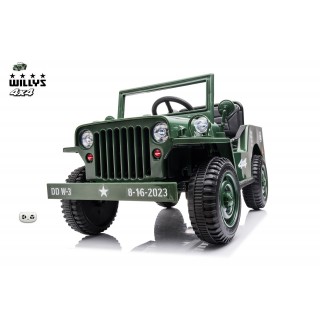 Jeep Willys s 2,4G, 4x4, 1 miestný, green army