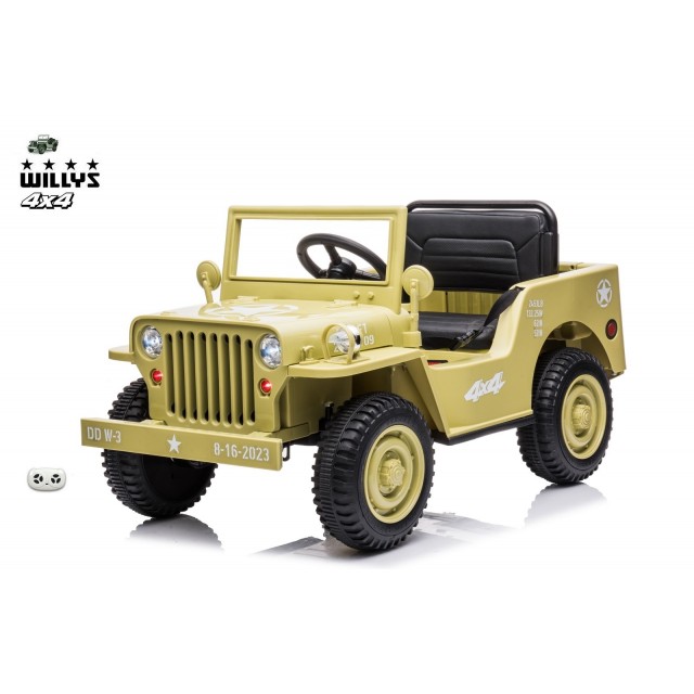 Jeep Willys s 2,4G, 4x4, 1 miestný, pieskový