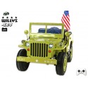 Jeep Willys s 2,4G, 4x4, 24V, 3 miestný, green army