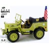 Jeep Willys s 2,4G, 4x4, 24V, 3 miestný, green army