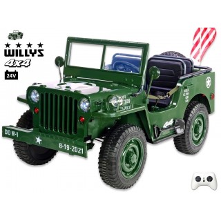 Jeep Willys 24V, 4x4, 3 miestny, Green army