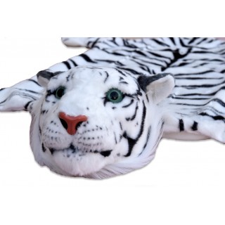 Plyšová predložka tiger biely XL