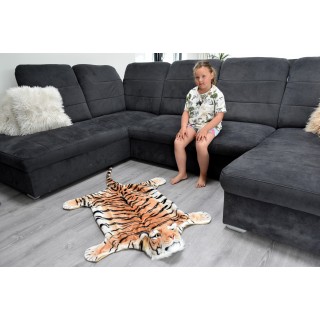 Plyšová predložka tiger biely XL