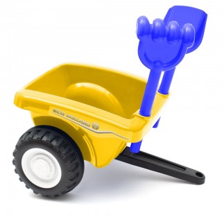 Detské odrážadlo traktor s vlečkou a náradim New Holland
