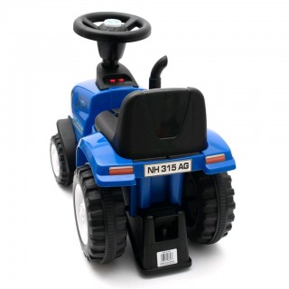Detské odrážadlo traktor s vlečkou a náradim New Holland
