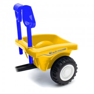 Detské odrážadlo traktor s vlečkou a náradim New Holland