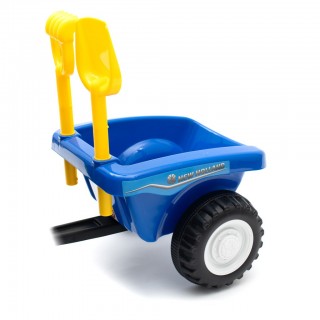 Detské odrážadlo traktor s vlečkou a náradim New Holland