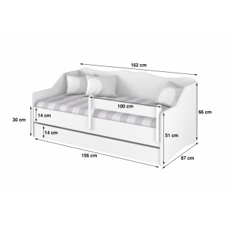 Detská posteľ LULU 160 x 80 cm - biela Love