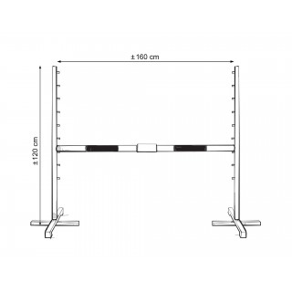 Skákacia prekážka pre Hobby Horse 160 cm s 2-mi 50 mm nosníkmi
