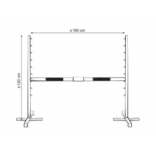 Skákacia prekážka pre Hobby Horse 160 cm s 2-mi 50 mm nosníkmi