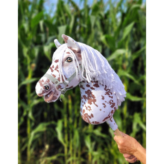 Koník na palici Hobby Horse hnedý leopardí kôň s bielou hrivou
