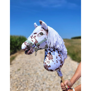 Koník na palici Hobby Horse hnedý leopardí kôň s bielou hrivou