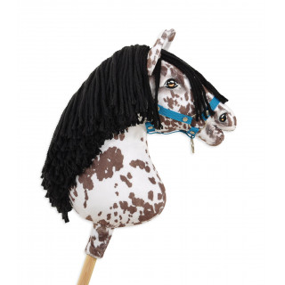 Koník na palici Hobby Horse hnedý leopardí kôň s čiernou hrivou