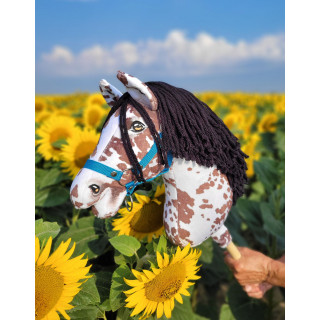 Koník na palici Hobby Horse hnedý leopardí kôň s čiernou hrivou