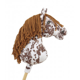 Koník na palici Hobby Horse hnedý leopardí kôň s hnedou hrivou