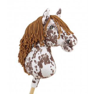 Koník na palici Hobby Horse hnedý leopardí kôň s hnedou hrivou