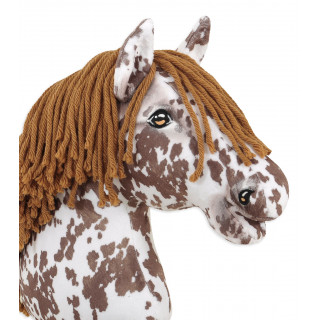 Koník na palici Hobby Horse hnedý leopardí kôň s hnedou hrivou