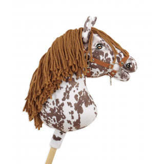 Koník na palici Hobby Horse hnedý leopardí kôň s hnedou hrivou