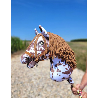 Koník na palici Hobby Horse hnedý leopardí kôň s hnedou hrivou