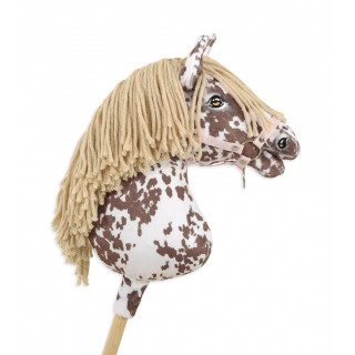 Koník na palici Hobby Horse hnedý leopardí kôň s béžovou hrivou