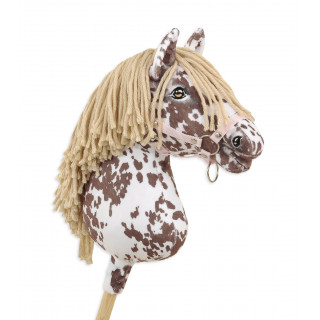 Koník na palici Hobby Horse hnedý leopardí kôň s béžovou hrivou