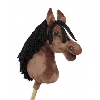 Koník na palici Hobby Horse strakatý sivý kôň so šedou hrivou