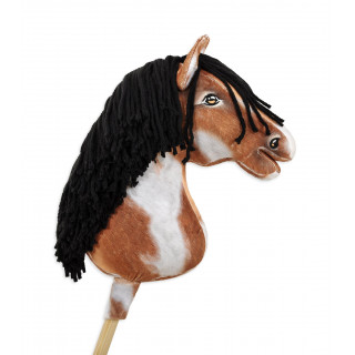 Koník na palici Hobby Horse hnedák tobiano s čiernou hrivou