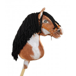 Koník na palici Hobby Horse hnedák tobiano s čiernou hrivou