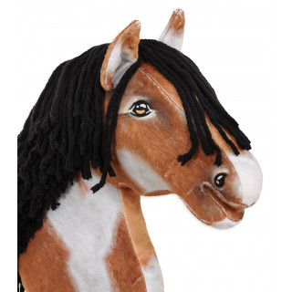 Koník na palici Hobby Horse hnedák tobiano s čiernou hrivou