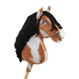Koník na palici Hobby Horse hnedák tobiano s čiernou hrivou