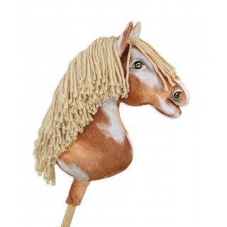 Koník na palici Hobby Horse hnedák tobiano s béžovou hrivou