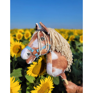 Koník na palici Hobby Horse hnedák tobiano s béžovou hrivou