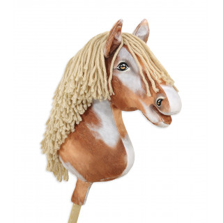 Koník na palici Hobby Horse hnedák tobiano s béžovou hrivou