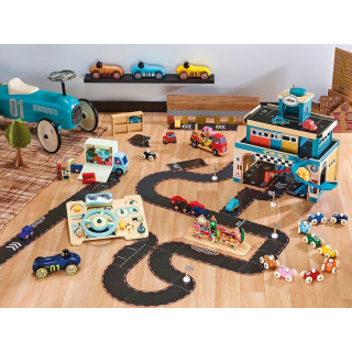 Vintage kovové odrážadlo svetlo modré