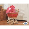 Prútený kočík pre bábiky prírodný