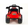 Traktor 12V, s mohutnými kolesami a konštrukciou, svetelnými LED efekty, 2xnáhon, červený