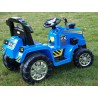 Traktor 12V, s mohutnými kolesami a konštrukciou, svetelnými LED efekty, 2xnáhon, modrý