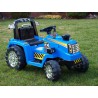 Traktor 12V, s mohutnými kolesami a konštrukciou, svetelnými LED efekty, 2xnáhon, modrý