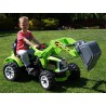 Traktor Kingdom s ovladatelnou výkopovou lyžicou, mohutnými kolesami a konstrukciou, 2x motor 12V, 2x náhon, zelený