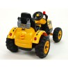 Traktor Kingdom s mohutnými kolesami a konštruciou, 2x motor 12V, 2x náhon, žltý