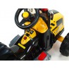 Traktor Kingdom s mohutnými kolesami a konštruciou, 2x motor 12V, 2x náhon, žltý