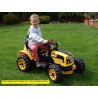 Traktor Kingdom s mohutnými kolesami a konštruciou, 2x motor 12V, 2x náhon, žltý