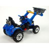 Traktor Kingdom s ovladatelnou nakladaciou lyžicou, mohutnými kolesami a konstrukciou, 2x motor 12V, 2x náhon, modrý