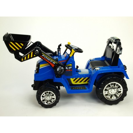 Traktor s ovládateľnou lyžícou 12V, mohutnými kolesami a konštrukcio, zvukovými a sveteľnými efektami, 2xnáhon, červený