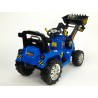 Traktor s ovládateľnou lyžícou 12V, mohutnými kolesami a konštrukcio, zvukovými a sveteľnými efektami, 2xnáhon, červený
