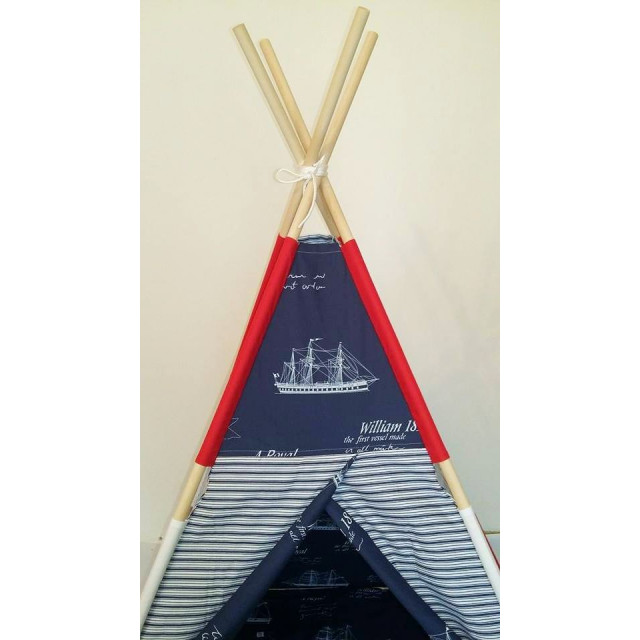 Detský stan námornícky s plachetnicou