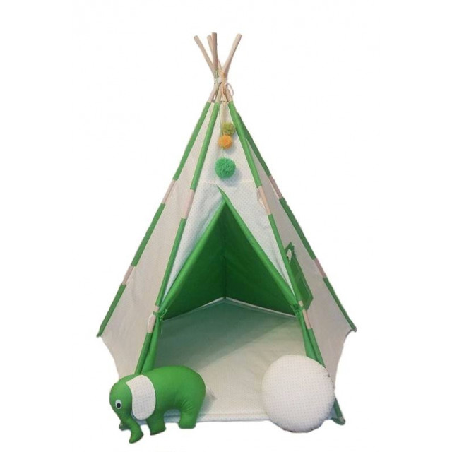 Detský stan 5-tyčový so žltými bodkami