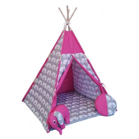 Detský stan Lišky ružový