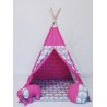 Detský stan Lišky ružový